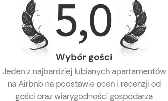 Odznak Oblíbené u hostů od Airbnb s hodnocením 5,0