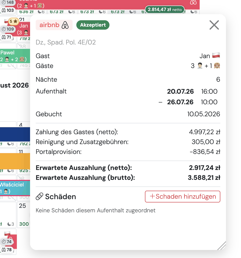 Otwarta rezerwacja: portal, goście, noce, ile zapłacił gość i ile trafia do właściciela